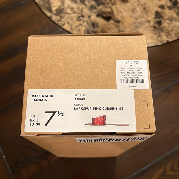 New With Box J. Crew Raffia Slide Sandals Size 7.5 - Picture 6 of 6